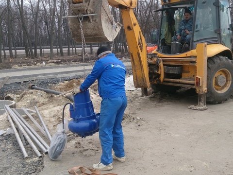 Изготовление КНС из ЖБ колец, автосалон Nissan, г.Аксай